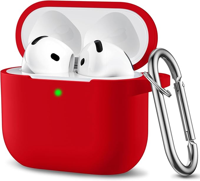 Clip AirPods 4 - 2024 Silicon Case - Red - كفر حماية - سماعة ابل ايربودز 4 - 2024