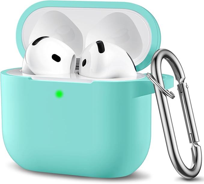 Clip AirPods 4 - 2024 Silicon Case - Mint Green - كفر حماية - سماعة ابل ايربودز 4 - 2024