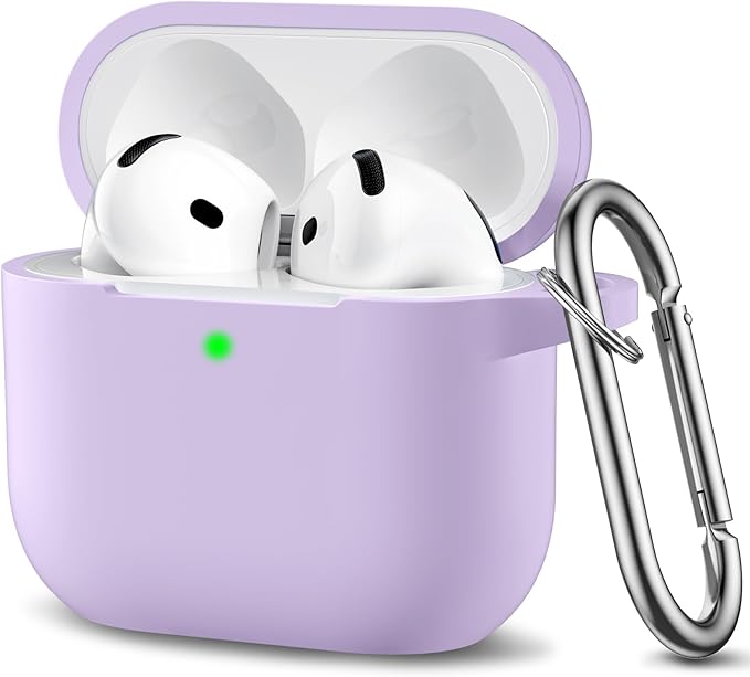 Clip AirPods 4 - 2024 Silicon Case - Lavender - كفر حماية - سماعة ابل ايربودز 4 - 2024