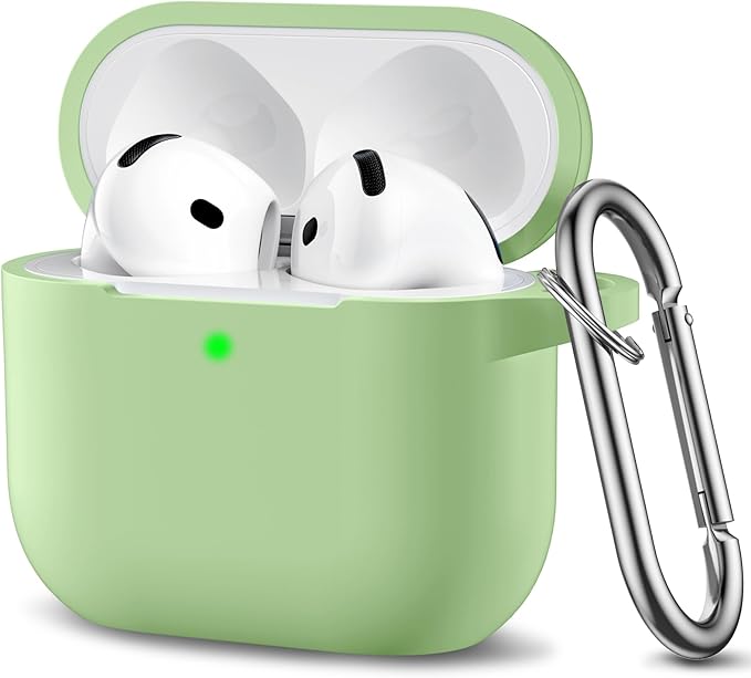 Clip AirPods 4 - 2024 Silicon Case - Matcha Green - كفر حماية - سماعة ابل ايربودز 4 - 2024