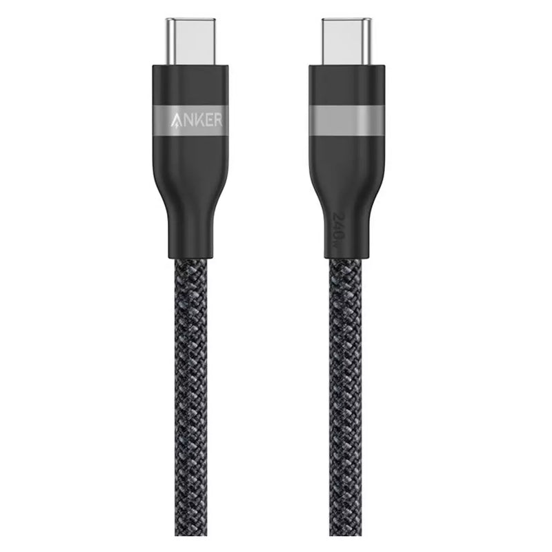 Anker USB-C to USB-C, 1.8m, 240W, Black [D] - سلك شحن - انكر - تايب سي الى تايب سي - كفالة 18 شهر