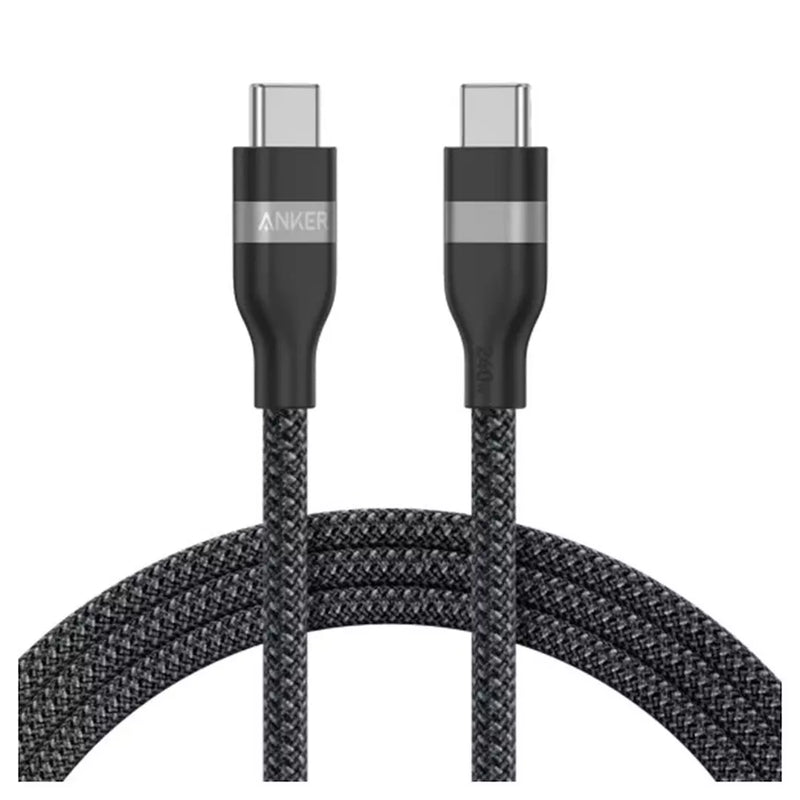 Anker USB-C to USB-C, 1.8m, 240W, Black [D] - سلك شحن - انكر - تايب سي الى تايب سي - كفالة 18 شهر