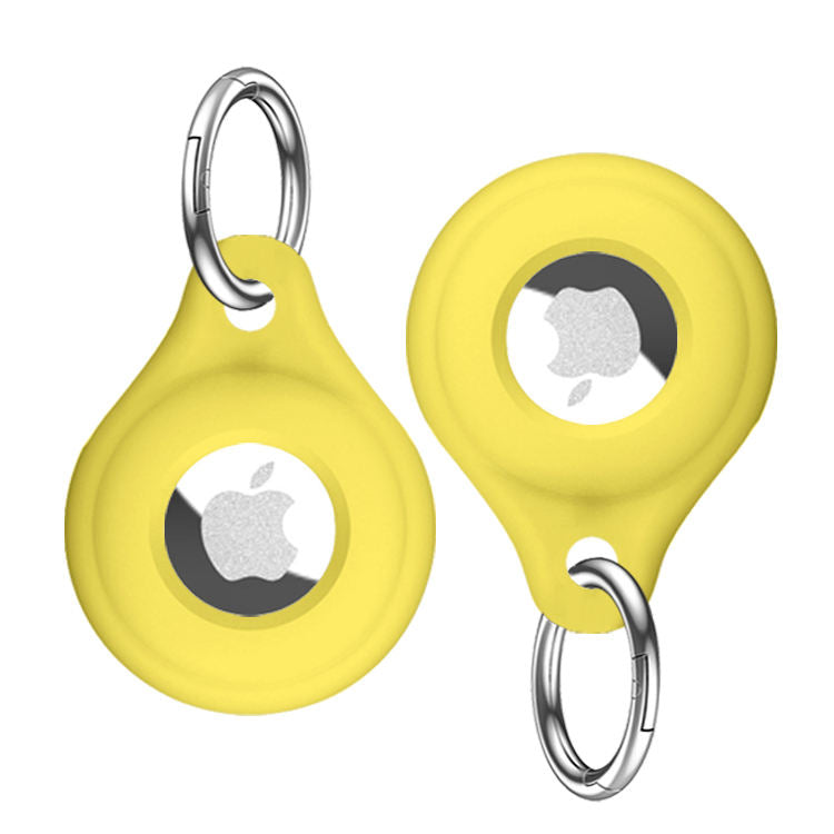 Apple Airtags Silicone Keychain Case - Yellow - كفر ميدالية ابل ايرتاغ