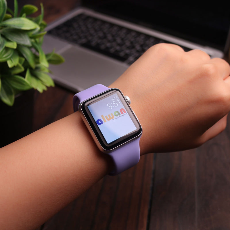 Silicon Watch Band for Apple Watch - Light Purple - سير ساعة ابل ووتش