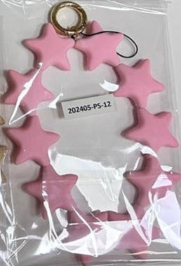 Noufa - 12 - Pink Stars Short Strap - With or Without Case [H] - خيط علاقة - يمكنكم اختيار مع كفر شفاف او بدون كفر