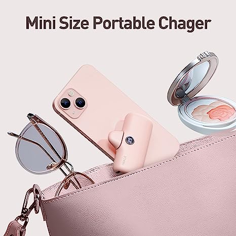 Iwalk Linkme Pro Fast Charge 4800 Mah Pocket Battery Type-C With Battery Display - Pink - بطارية متنقلة -مع شاحن تايب سي - لأجهزة الاندرويد والايفون 15 والايفون 16 - كفالة 24 شهر