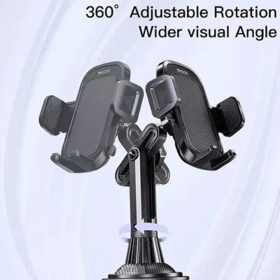 Yesido C195 Car Cup Holder Mobile Stand - Black - ستاند سيارة - القاعدة مكان الكوب - ذراع طويل