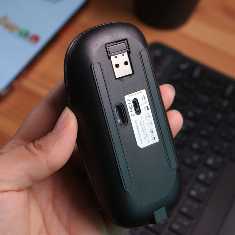 Kit Super Slim and Portable Bluetooth Keyboard with Mouse RGB (English/Arabic) - كيبورد لوحة مفاتيح مضيئه ( عربي / انجليزي ) + ماوس فأرة - بلوتوث وايرلس - لجميع اجهزة الايباد والتابلت والاجهزة اللوحية