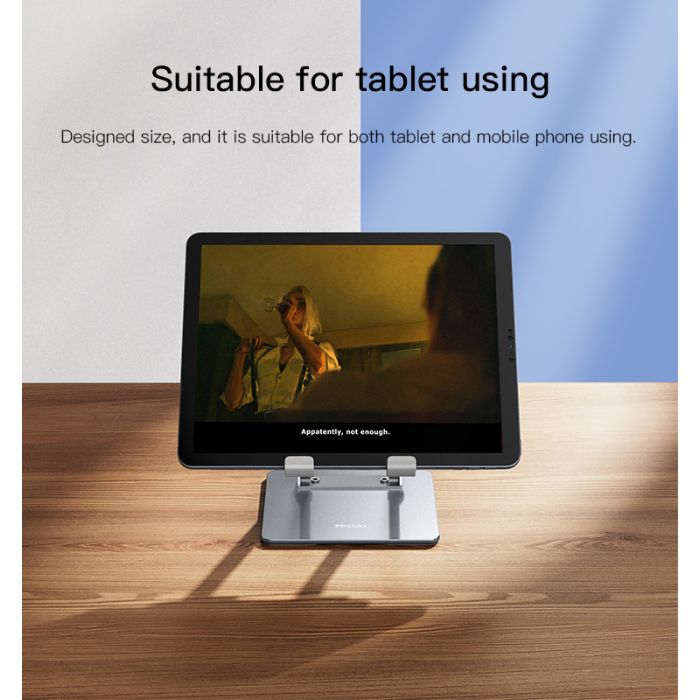 Yesido C185 Adjustable Height Aircooled Foldable Desktop Supporter Holder Metal Laptop Tablet PC Stand - ستاند مكتبي - عالي الجودة - دوران 720 درجة - لجميع انواع التابلت و الايباد