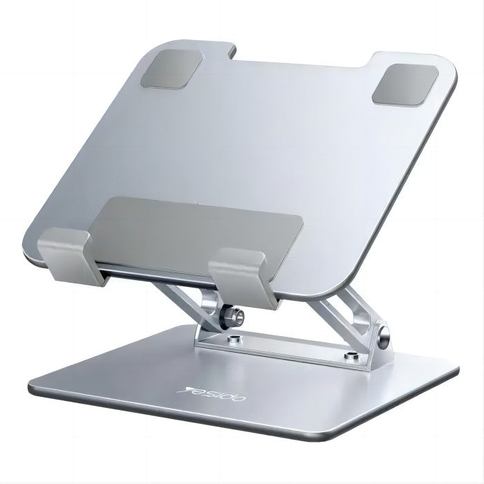 Yesido C185 Adjustable Height Aircooled Foldable Desktop Supporter Holder Metal Laptop Tablet PC Stand - ستاند مكتبي - عالي الجودة - دوران 720 درجة - لجميع انواع التابلت و الايباد