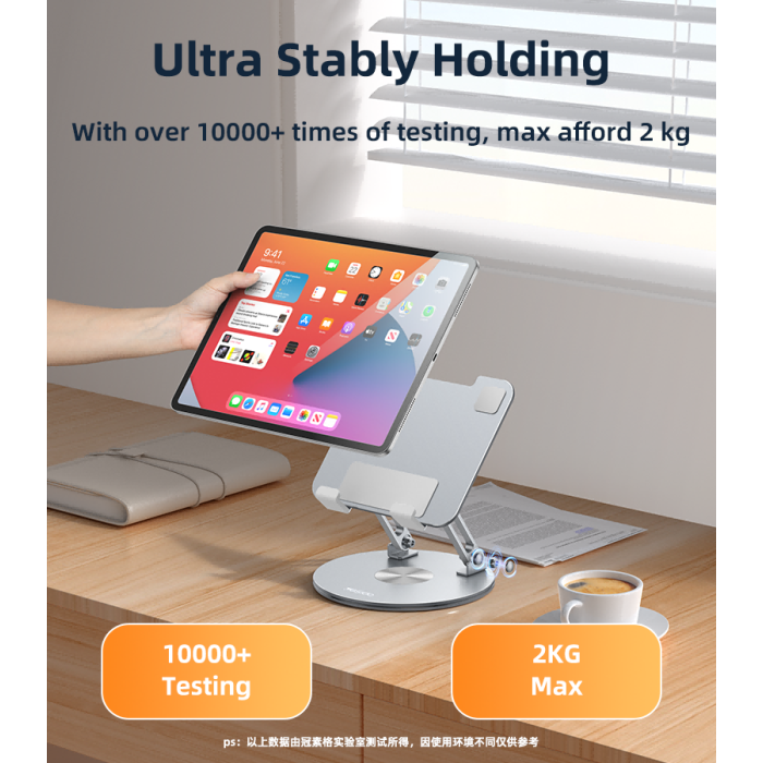Yesido C293 360 Rotating Good Heat Releasing Folding Design Aluminum Alloy Table Holder - ستاند مكتبي - عالي الجودة - دوران 360 درجة - لجميع انواع التابلت و الايباد