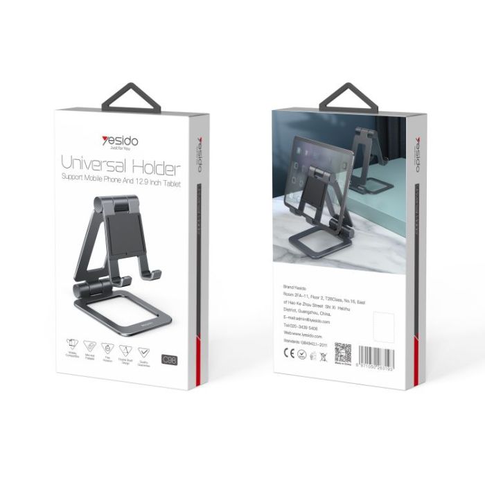 Yesido C98 360 Degree Adjustable Table Desk Mobile Phone Holder | Desktop Holder | Phone Tablet Holder - ستاند مكتبي - عالي الجودة - لجميع انواع الاجهزة