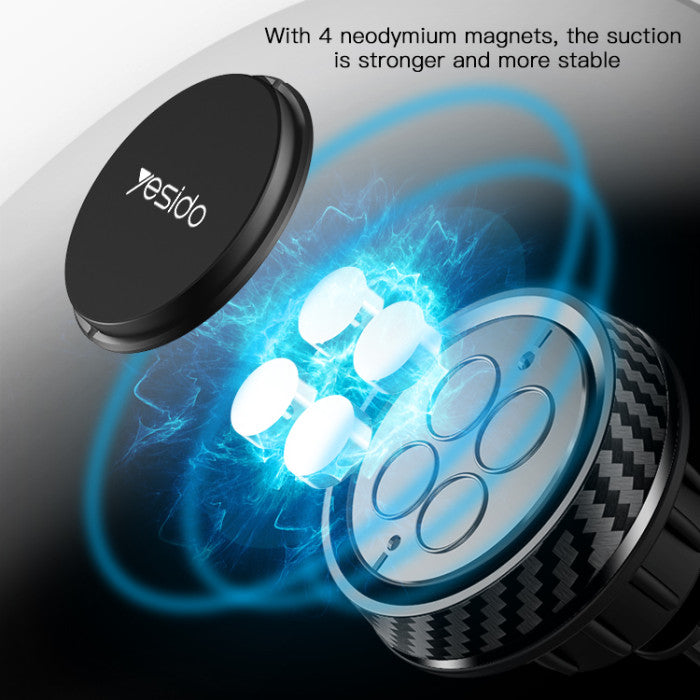 Yesido C67 360 Adjustable Dashboard Mobile Magnetic Magnet Moblie Phone Holder For Car - ستاند سيارة - ذراع طويل - مغناطيس - دوران 360 درجه - مناسب لجميع انواع الاجهزة