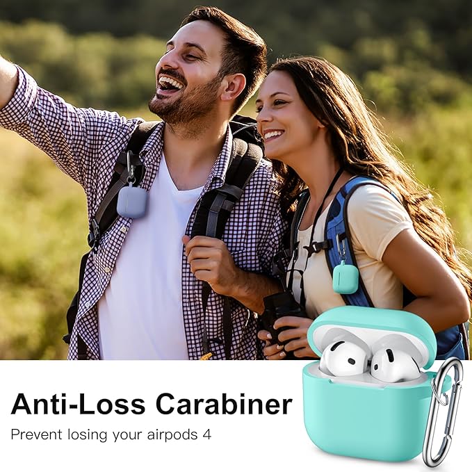 Clip AirPods 4 - 2024 Silicon Case - Mint Green - كفر حماية - سماعة ابل ايربودز 4 - 2024