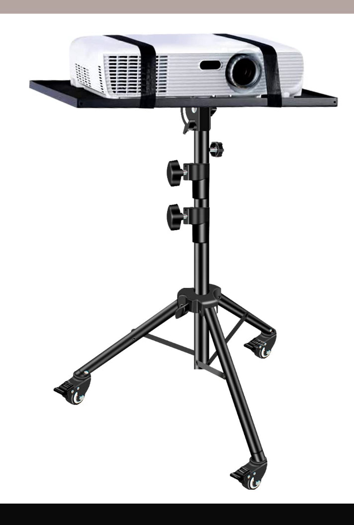 Adjustable Projector Laptop Tripod Stand With Phone Holder [H]-  ستاند لاب توب و بروجكتر