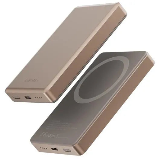 ENERGEA ALUPAC 10K, 10000MAH ULTRA LIGHT ALUMINIUM MAGSAFE COMPATIBLE POWER BANK - Gold -  بطارية متنقلة - ماغ سيف + سلك تايب سي - انيرجيا - قوه 20 واط - سعة 10,000 ملي امبير - كفالة 18 شهر