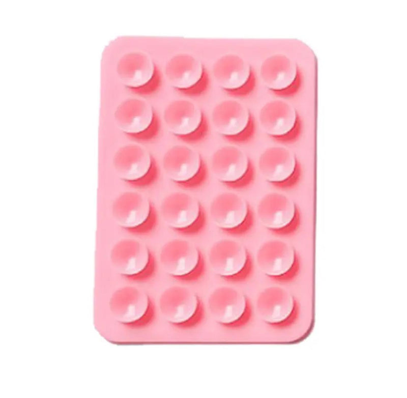 Double Side Silicone Suction Pad for Mobile Phone Pink -‎ مسكة سيليكون - شفط - لجميع انواع الأجهزة