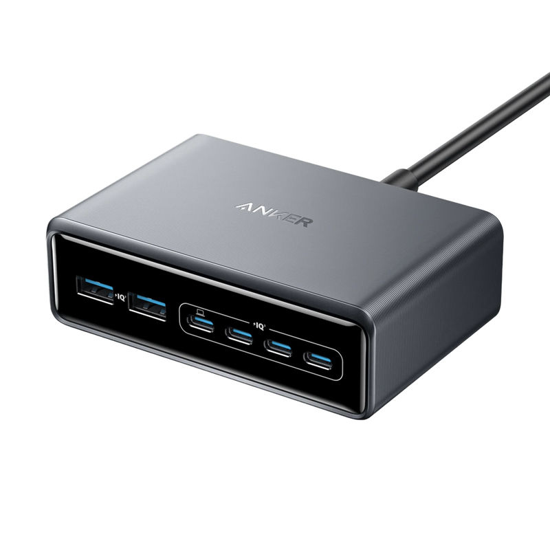 Anker Prime Charger (200W, 6 Ports, GaN) [D] - موزع شحن - انكر - 6 فتحات - قوة 200 واط - كفالة 18 شهر