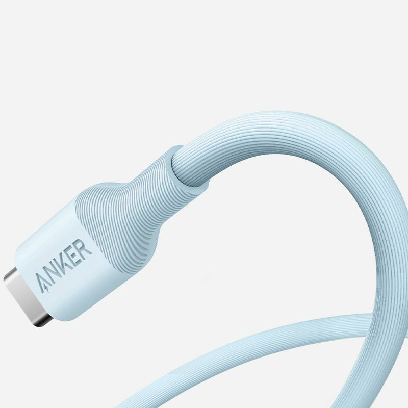 Anker 544 USB-C to USB-C Cable 140W (Bio-Based) - 1.8m - Blue - سلك شحن - انكر - تايب سي الى تايب سي - كفالة 18 شهر