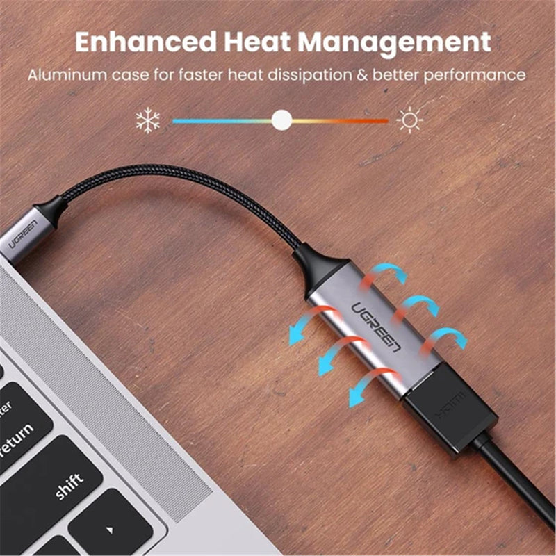 UGREEN USB-C to HDMI Adapter - Black - وصلة تلفزيون لاجهزة الاندرويد - تايب سي