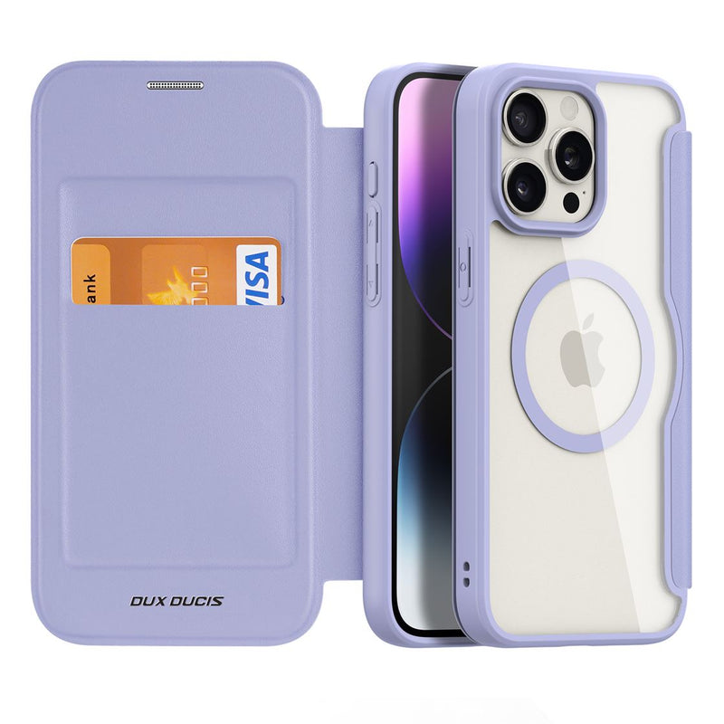 DUX DUCIS Skin X Pro Series Folio Case with MagSafe - Purple - كفر 2 في 1 - حماية عالية + محفظة + ماغ سيف