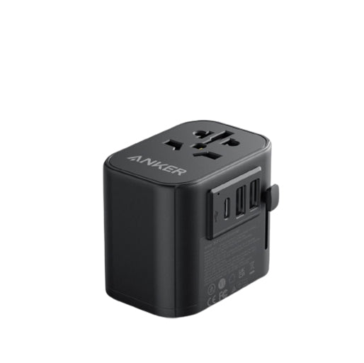 Anker 312 Outlet Extender – Black - بلاك حائط دولي للسفر - انكر - 3 مخارج - 2 مخرجين يو اس بي - 1 مخرج تايب سي - كفالة 18 شهر