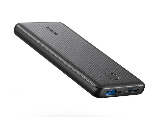 Anker PowerCore Slim 10000 -Black [D]- بطارية متنقلة - انكر - سعة 10 آلاف ملي امبير - قوة 12 واط - كفالة 18 شهر