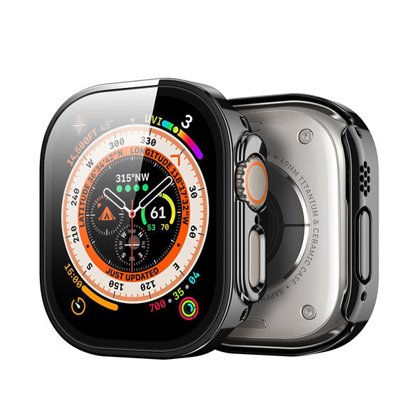 Hamo Series Hard PC Apple Watch Ultra Case - Black - حماية شاشة + كفر لساعة ابل ووتش ألترا  - عالية الجودة مقاومة للكسر