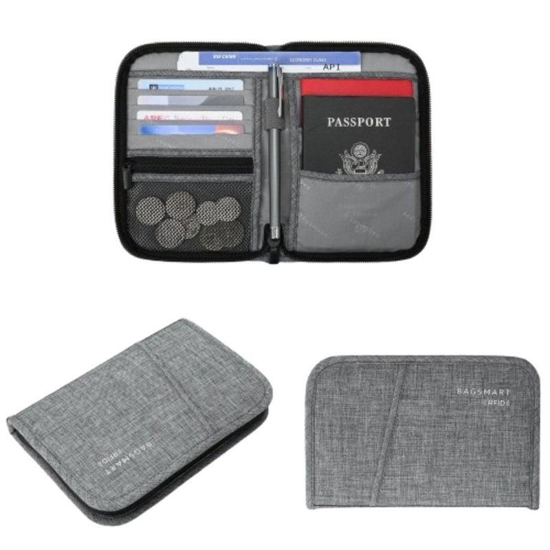 Bagsmart Lax Passport Holder (Heather Gray) [C] - بوك سفر منظم -  مقاومة لرذاذ الماء
