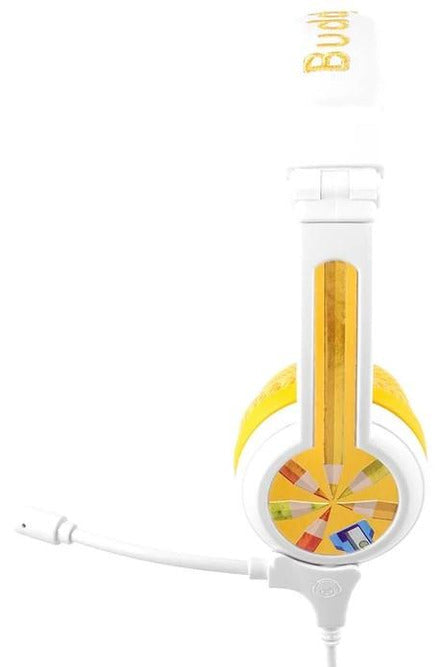 Buddyphones School Plus Headphones With MIC - Yellow  - سماعة رأس بلوتوث  حق الاطفال - كفالة 12 شهر