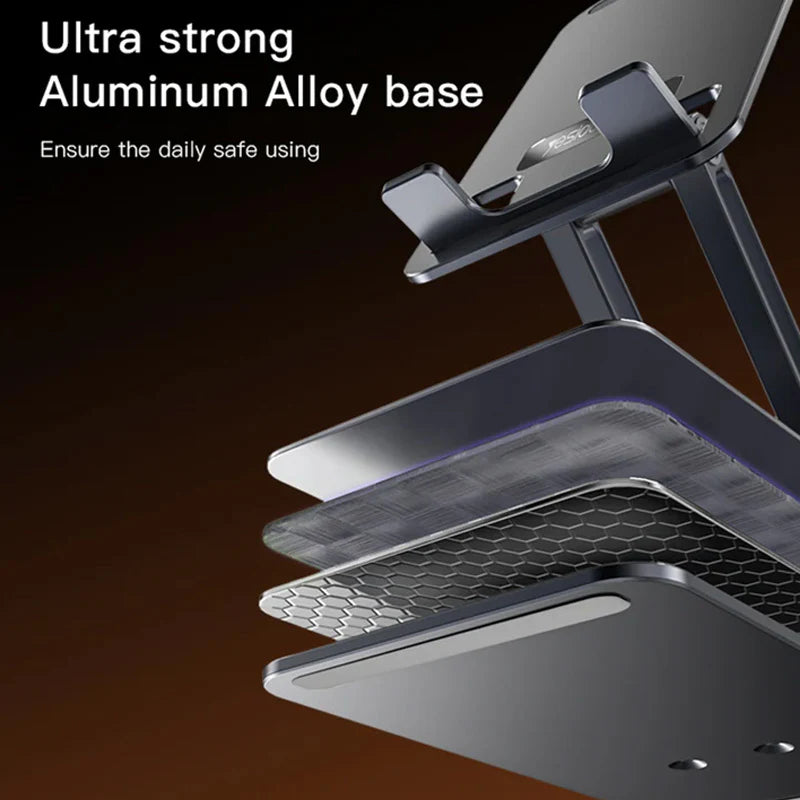 Yesido C184 360 Rotating Aluminum Alloy Folding Phone Holder - Space Gray - ستاند مكتبي - عالي الجودة - دوران 360 درجة - لجميع انواع الاجهزة