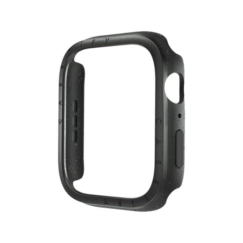 Casetify Mettalic Impact Case with Screen Protector for Apple Watch 45mm Black [C] -  كفر + حماية شاشة - ساعة الابل واتش