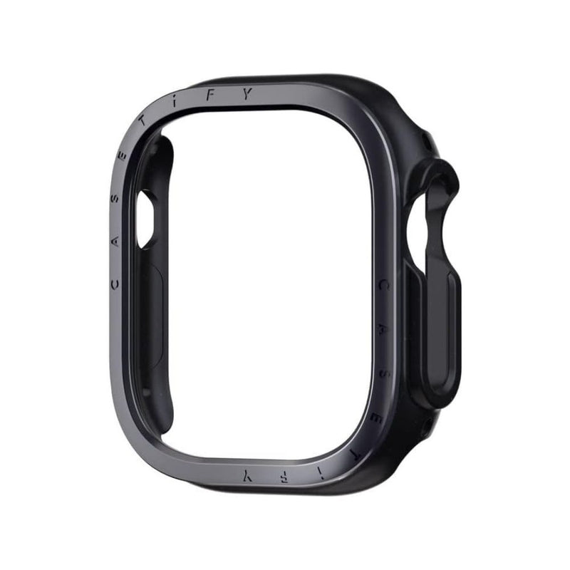 Casetify Mettalic Impact Case with Screen Protector for Apple Watch 49mm Black [C] -  كفر + حماية شاشة - ساعة الابل واتش