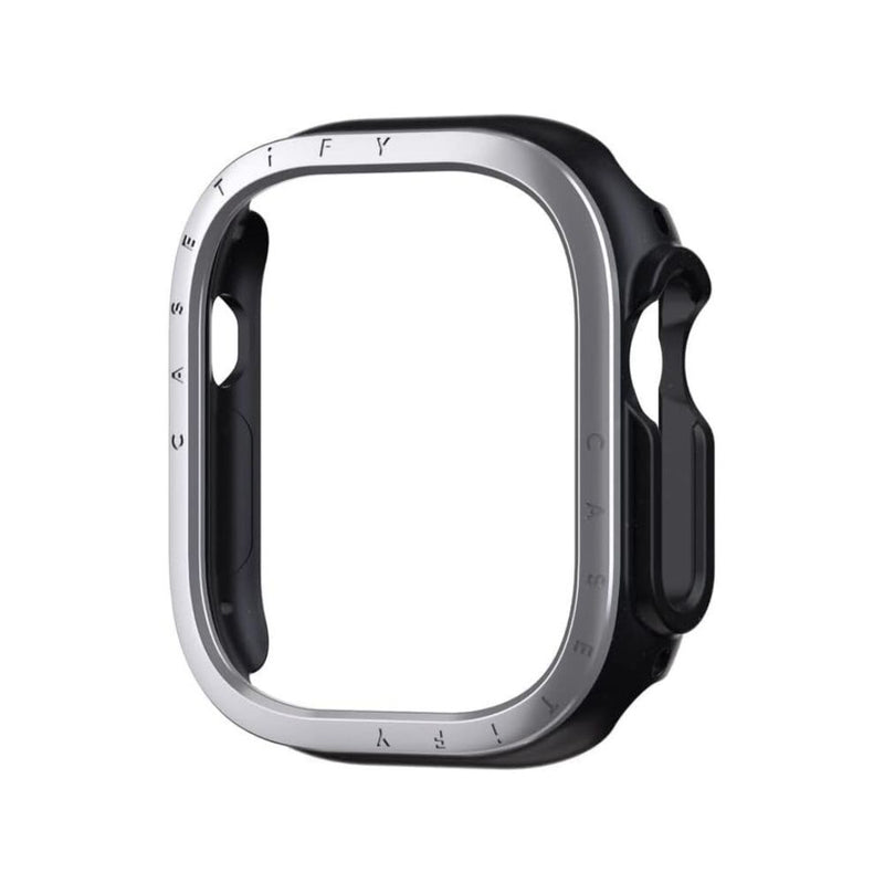 Casetify Mettalic Impact Case with Screen Protector for Apple Watch 49mm - Silver [C] -  كفر + حماية شاشة - ساعة الابل واتش