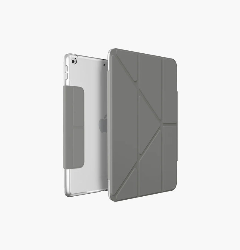 Uniq Camden Slim with Frosted Back Case for iPad - Fossil Gray -كفر ايباد - يونيك - حماية عالية - أكثر من وضعيه للأستاند - مع مكان للقلم