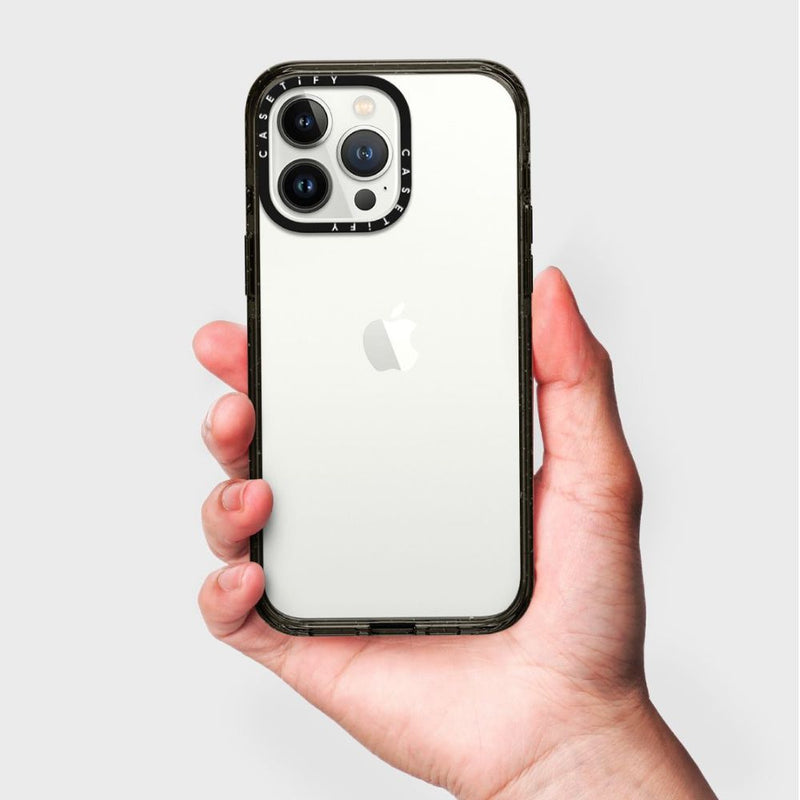 Casetify Impact Case - Clear Black [C] -  كفر حماية عالية  - مع ماغ سيف