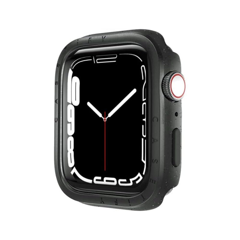 Casetify Mettalic Impact Case with Screen Protector for Apple Watch 45mm Black [C] -  كفر + حماية شاشة - ساعة الابل واتش