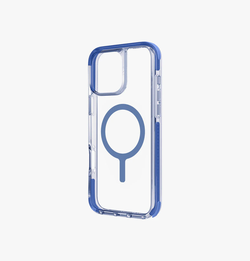 Uniq Hybrid Combat Magsafe Case for iPhone 16 - Blue - كفر حمايه عاليه - يونيك - ماغ سيف - شفاف ازرق