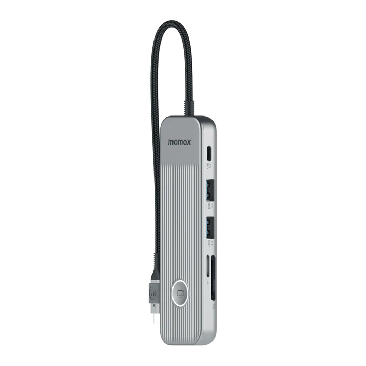 Momax ONELINK 8in1 Multi-Function USB-C Hub - وصلة تايب سي - لاجهزة الماك بوك والايبادات برو - متعددة الاستخدامات - 8 في 1 - كفالة 18 شهر