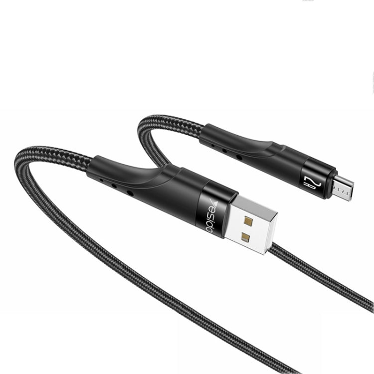 YESIDO CA109 3m 2A USB to Micro USB Charging Data Cable(Black)  - سلك شحن مايكرو  - طول 3 متر - كفالة 12 شهر