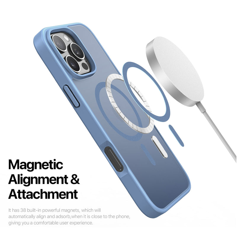 DUX DUCIS Yind Series MagSafe Case for iPhone 16/16 Plus/16 Pro/16 Pro MAX - Light Blue -  كفر حماية عالية - مع ماغ سيف