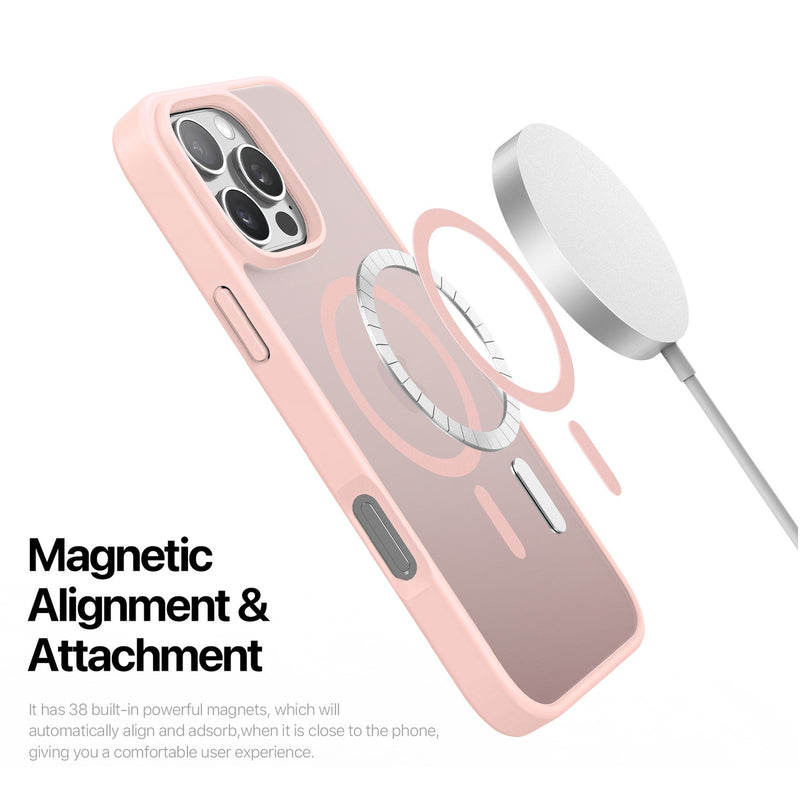 DUX DUCIS Yind Series MagSafe Case for iPhone 16/16 Plus/16 Pro/16 Pro MAX - Light Pink -  كفر حماية عالية - مع ماغ سيف