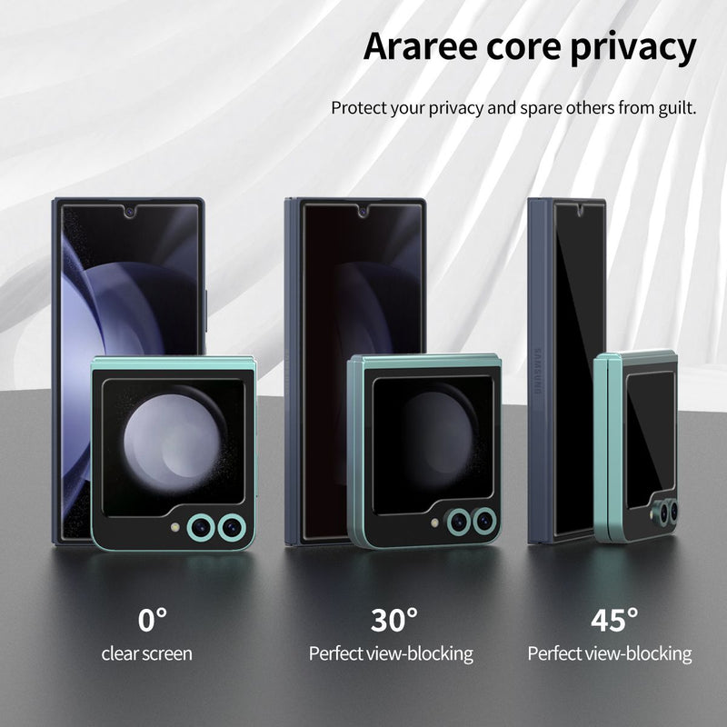 Araree Core Front Screen Tempered Glass (1 Pcs) For Samsung Galaxy Z Flip 6 - Privacy [A] - حمايه شاشة  سامسونج  -  خصوصية