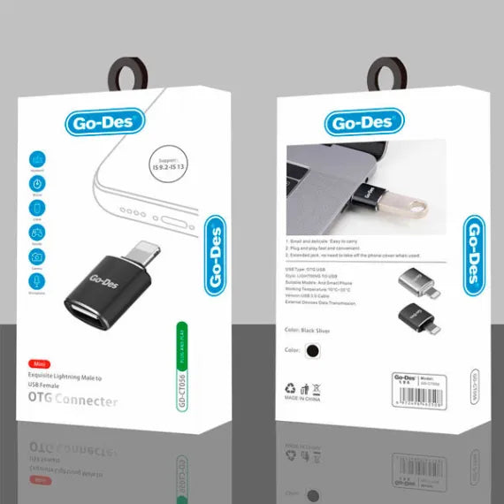 Go-Des USB Connector For iPhone – Data Transfer From Both Side - وصلة ايفون - يو اس بي - لنقل البيانات - متعددة الاستخدام
