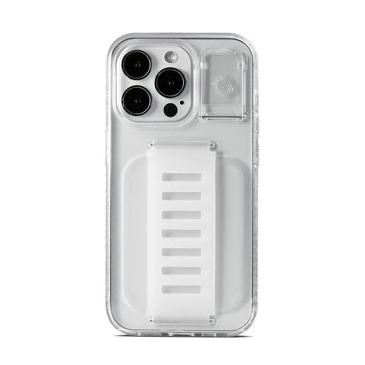 Grip2u Boost Case with Kickstand for iPhone 15/15 Plus/15 Pro/15 Pro Max - Clear - كفر حماية عالية مع مسكة شريطة وستاند - جريب 2 يو