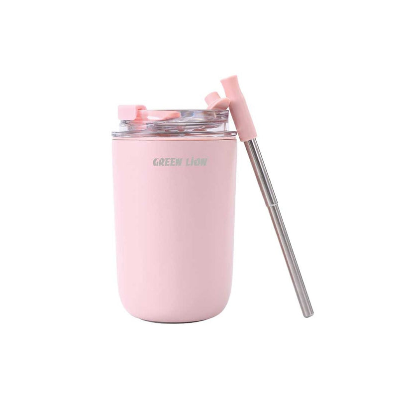 Green Lion Vacuum Travel Mug Lite Pink - 280 ML - كوب حافظ للحرارة - مناسب للسفر والرحلات