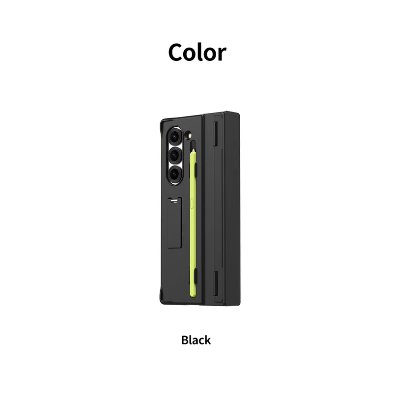 Araree Nukin 360 Case With Stand and Pencil Slot  For Samsung Z Fold 6 - Black [A] - كفر سامسونج  - حماية عالية - ماغ سيف - اسود