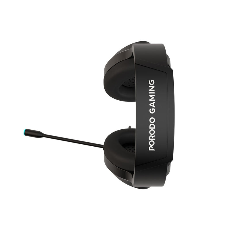 Porodo Wired Gaming Headphone HD Sound With RGB Light - سماعة رأس بورودو - مناسبة لألعاب الفيديو قيمز - مع اضاءة جانبية - كفالة 12 شهر