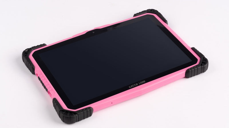 Green Lion Kids Tablet 10.1" 2GB+32GB - Pink تابلت اطفال - واي فاي + شريحة اتصال - حمايه + ستاند مساحة 32 قيقا