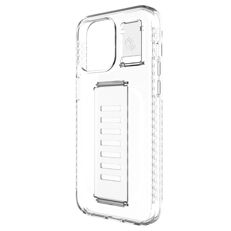 Grip2u Ultra Boost Case with Kickstand iPhone 15 Pro / 15 Pro Max - Clear - [C] - كفر حماية - جريب 2 يو - مع مسكة شريطة + استاند